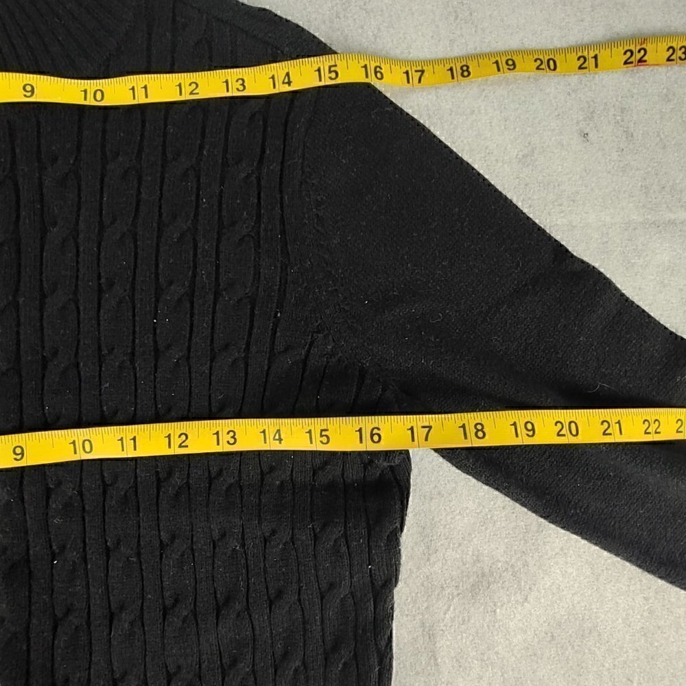Charter Club Women's Cotton Blend No Pocket Full Zip Black Sweater Size Large - Picture 8 of 12